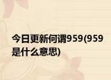 今日更新何谓959(959是什么意思)