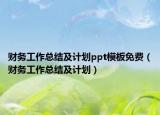 财务工作总结及计划ppt模板免费（财务工作总结及计划）