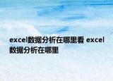 excel数据分析在哪里看 excel数据分析在哪里