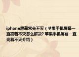 iphone屏幕常亮不灭（苹果手机屏幕一直亮着不灭怎么解决? 苹果手机屏幕一直亮着不灭介绍）