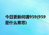 今日更新何谓959(959是什么意思)