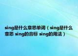 sing是什么意思单词（sing是什么意思 sing的音标 sing的用法）