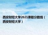 西安财经大学2021录取分数线（西安财经大学）
