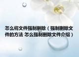 怎么将文件强制删除（强制删除文件的方法 怎么强制删除文件介绍）