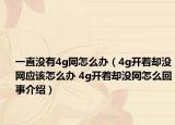 一直没有4g网怎么办（4g开着却没网应该怎么办 4g开着却没网怎么回事介绍）
