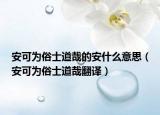 安可为俗士道哉的安什么意思（安可为俗士道哉翻译）