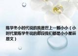 陈学冬小时代说的我是世上一颗小小（小时代里陈学冬说的那段我们都是小小星辰原文）