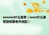 sooooo什么意思（sooo什么意思游戏里老外说的）
