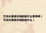 万古长青表示绿的是什么意思啊（万古长青表示绿的是什么）