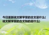 今日更新说文解字里的古文是什么(说文解字里的古文指的是什么)