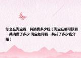 怎么在淘宝看一共消费多少钱（淘宝在哪可以看一共消费了多少 淘宝如何看一共花了多少钱介绍）