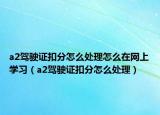 a2驾驶证扣分怎么处理怎么在网上学习（a2驾驶证扣分怎么处理）
