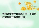 售楼处复盘什么意思（问一下房地产复盘是什么意思介绍）