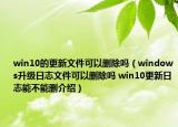 win10的更新文件可以删除吗（windows升级日志文件可以删除吗 win10更新日志能不能删介绍）