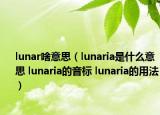 lunar啥意思（lunaria是什么意思 lunaria的音标 lunaria的用法）