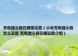 充电提示音在哪里设置（小米充电提示音怎么设置 充电提示音在哪设置介绍）