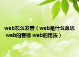 web怎么发音（web是什么意思 web的音标 web的用法）