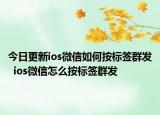 今日更新ios微信如何按标签群发  ios微信怎么按标签群发