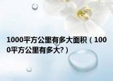 1000平方公里有多大面积（1000平方公里有多大?）