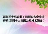 深圳前十强企业（深圳知名企业排行榜 深圳十大集团公司排名简介）