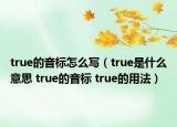 true的音标怎么写（true是什么意思 true的音标 true的用法）