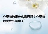 心里有数是什么意思啊（心里有数是什么意思）