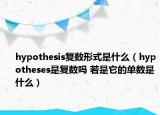 hypothesis复数形式是什么（hypotheses是复数吗 若是它的单数是什么）