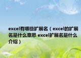 excel有哪些扩展名（excel的扩展名是什么意思 excel扩展名是什么介绍）
