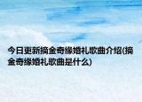 今日更新摘金奇缘婚礼歌曲介绍(摘金奇缘婚礼歌曲是什么)
