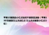 苹果12更新的小红点如何不更新就消除（苹果13不想更新怎么关闭红点 怎么关闭更新小红点介绍）