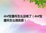 dnf支援兵怎么没有了（dnf支援兵怎么用优质）