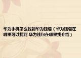 华为手机怎么找到华为钱包（华为钱包在哪里可以找到 华为钱包在哪里找介绍）