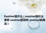 Enabled是什么（enabled是什么意思 enabled的音标 enabled的用法）