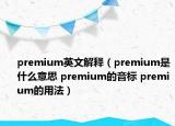premium英文解释（premium是什么意思 premium的音标 premium的用法）