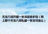 天龙八部开服一条龙需要多钱（网上那个天龙八部私服一条龙可信么）