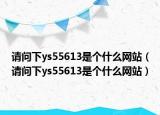 请问下ys55613是个什么网站（请问下ys55613是个什么网站）