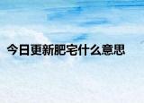 今日更新肥宅什么意思