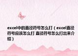 excel中的直径符号怎么打（excel直径符号应该怎么打 直径符号怎么打出来介绍）