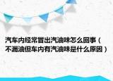 汽车内经常冒出汽油味怎么回事（不漏油但车内有汽油味是什么原因）