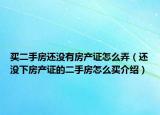 买二手房还没有房产证怎么弄（还没下房产证的二手房怎么买介绍）
