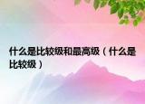 什么是比较级和最高级（什么是比较级）
