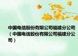中国电信股份有限公司福建分公司（中国电信股份有限公司福建分公司）