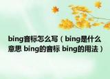 bing音标怎么写（bing是什么意思 bing的音标 bing的用法）