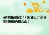 深圳阳台山简介（阳台山 广东省深圳市境内阳台山）