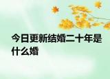 今日更新结婚二十年是什么婚