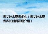 煮艾叶水要煮多久（煮艾叶水要煮多长时间详细介绍）
