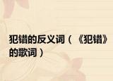 犯错的反义词（《犯错》的歌词）