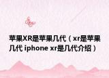苹果XR是苹果几代（xr是苹果几代 iphone xr是几代介绍）