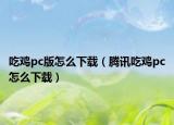 吃鸡pc版怎么下载（腾讯吃鸡pc怎么下载）