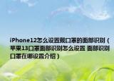 iPhone12怎么设置戴口罩的面部识别（苹果13口罩面部识别怎么设置 面部识别口罩在哪设置介绍）